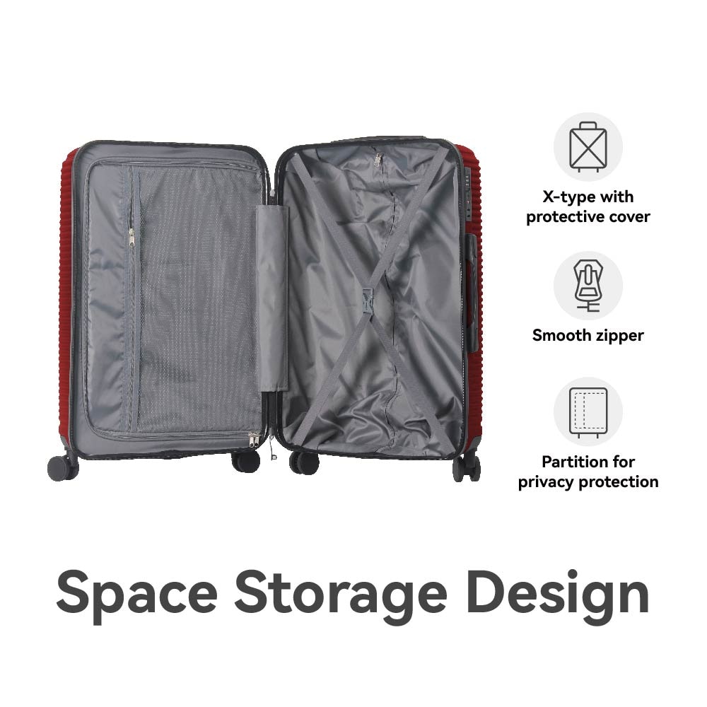 3 Piece Hardshell Luggage Set Lightweight Suitcase With Tsa Lock_voghion.com